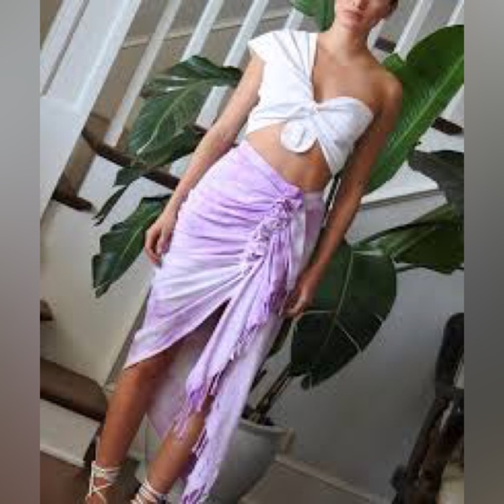 💜 JUST BEE QUEEN Lavender Tulum Skirt Large 💜